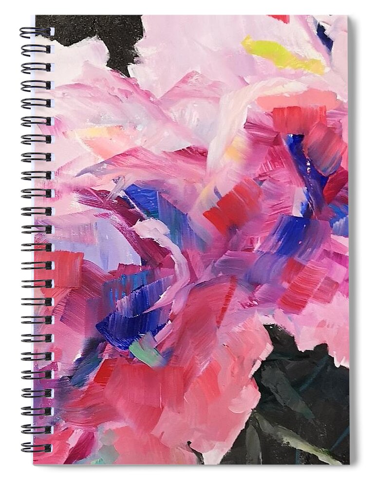 Flowers Spiral Notebook featuring the painting Pink Flowers by Sheila Romard