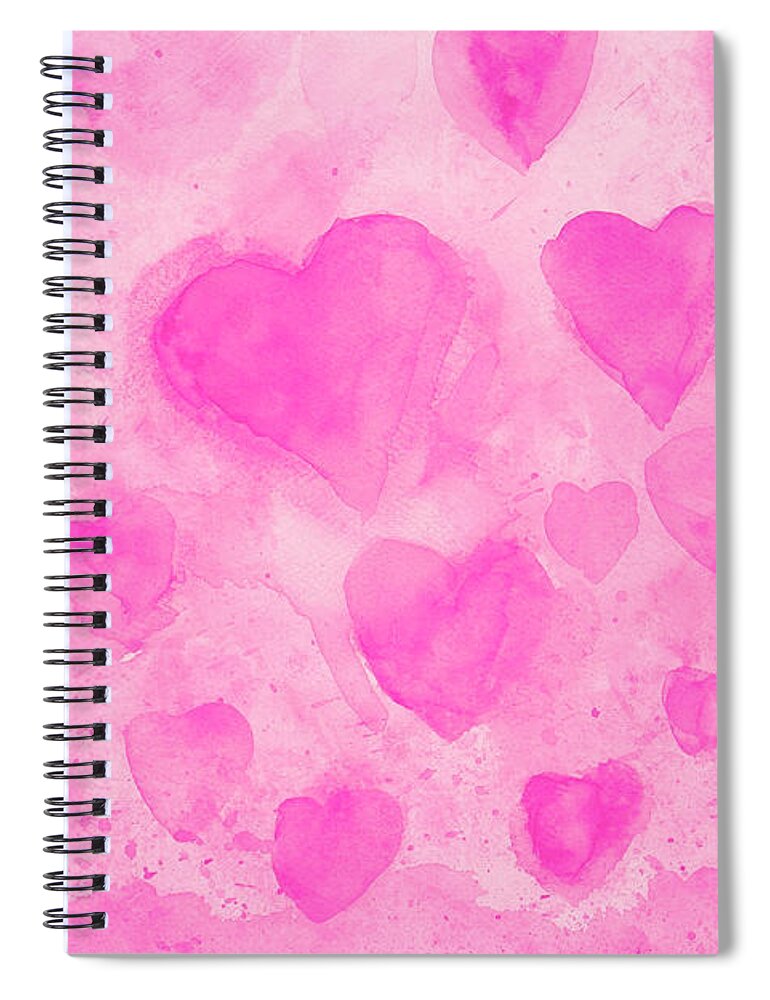 Love Spiral Notebook featuring the photograph Pink Hearts by Stella Levi
