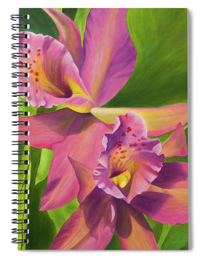 Art Spiral Notebook featuring the painting Pink Orchids by Tammy Pool