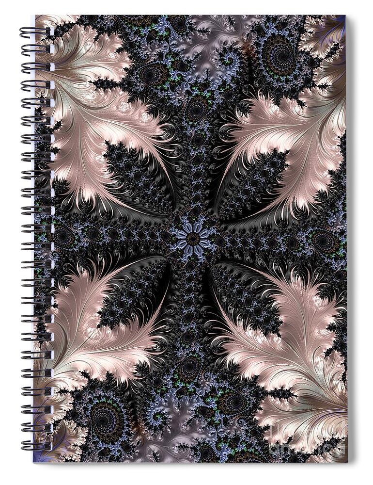 Fractal Spiral Notebook featuring the digital art Pink Petals by Amanda Moore