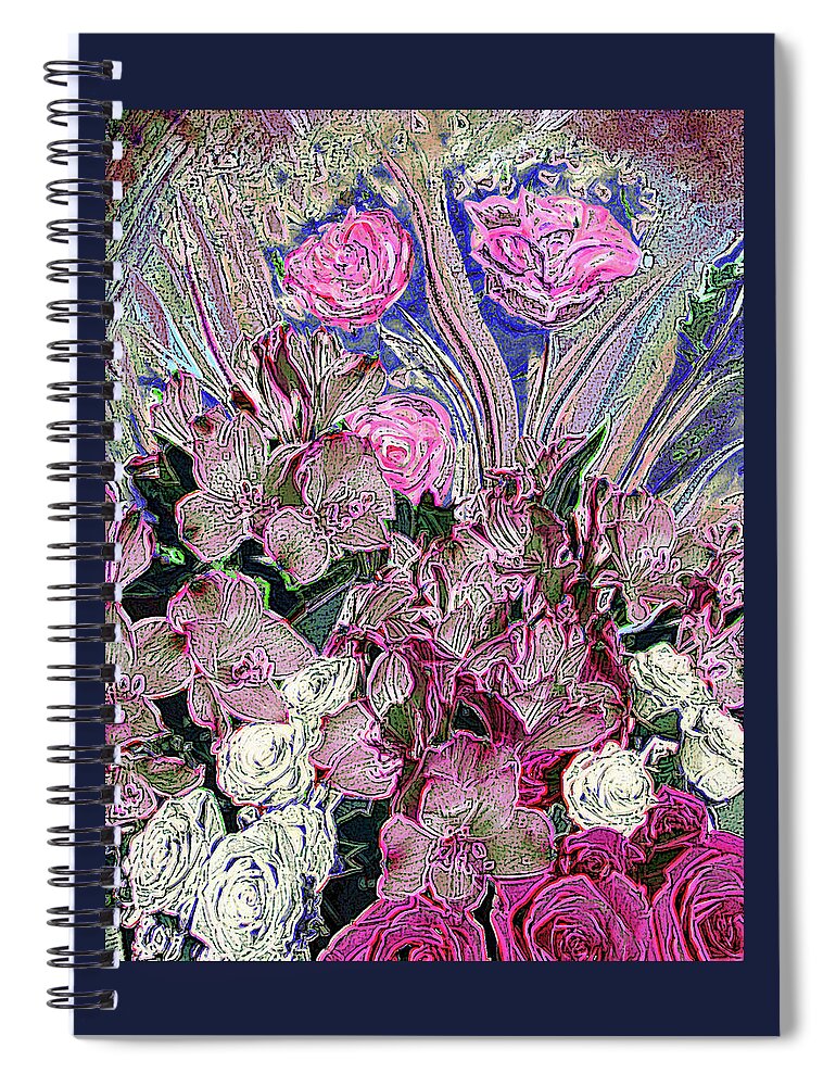 Flowers Spiral Notebook featuring the photograph Pink Rose Garden by Corinne Carroll