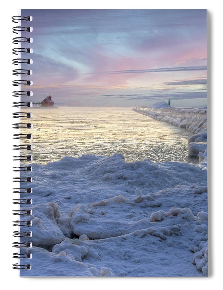 Winter Spiral Notebook featuring the photograph Pink Smoke by David Heilman