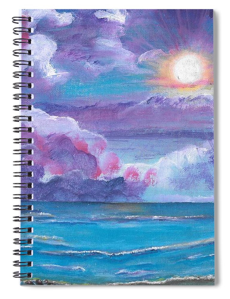 Pink Spiral Notebook featuring the painting Pinked by Esoteric Gardens KN