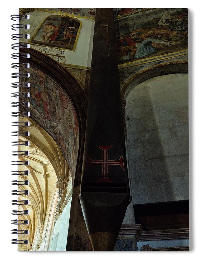 Templar Spiral Notebook featuring the photograph Pipe Artefact in the Convent of Christ. Tomar by Angelo DeVal