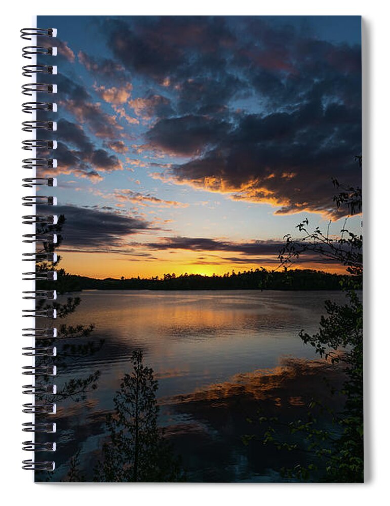 Canada Spiral Notebook featuring the photograph Pipestone Lake Golden Hour 2 by Ron Long Ltd Photography