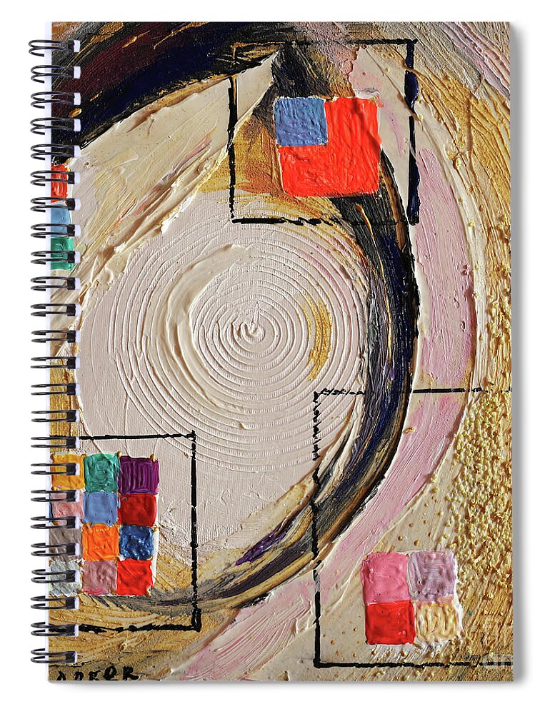 Geometric Art Spiral Notebook featuring the painting Pixelization #4 by Elena Kotliarker