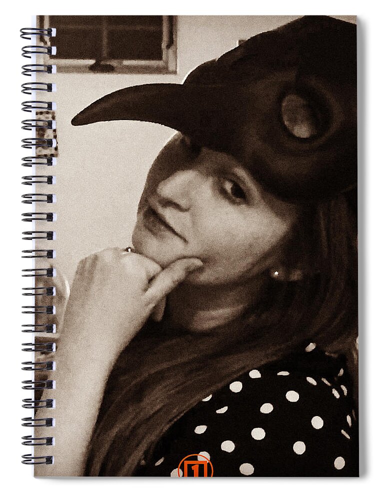 Halloween Spiral Notebook featuring the photograph Plague Doctor in Repose by Grey Coopre