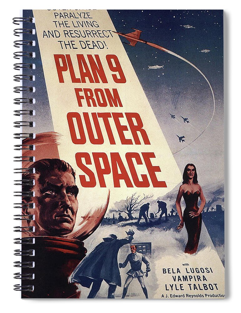 Plan Nine From Outer Space Spiral Notebook featuring the photograph Plan nine from Outer Space, 1959 by Vintage Hollywood Archive