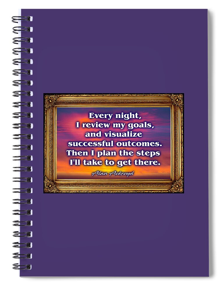 Quotation Spiral Notebook featuring the digital art Plan the Steps by Alan Ackroyd