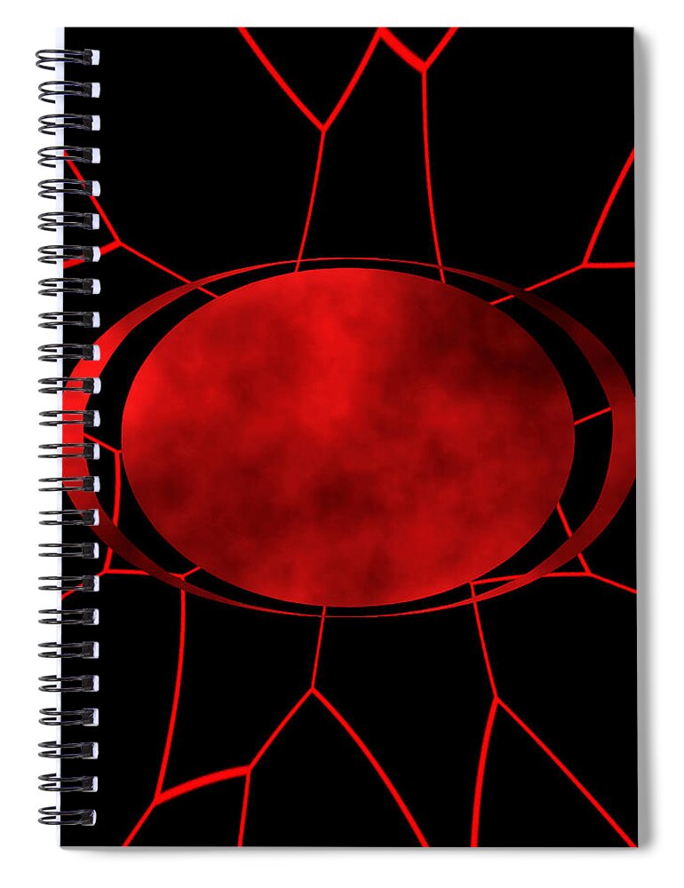 Abstract Spiral Notebook featuring the digital art Planet Electra - Abstract by Ronald Mills