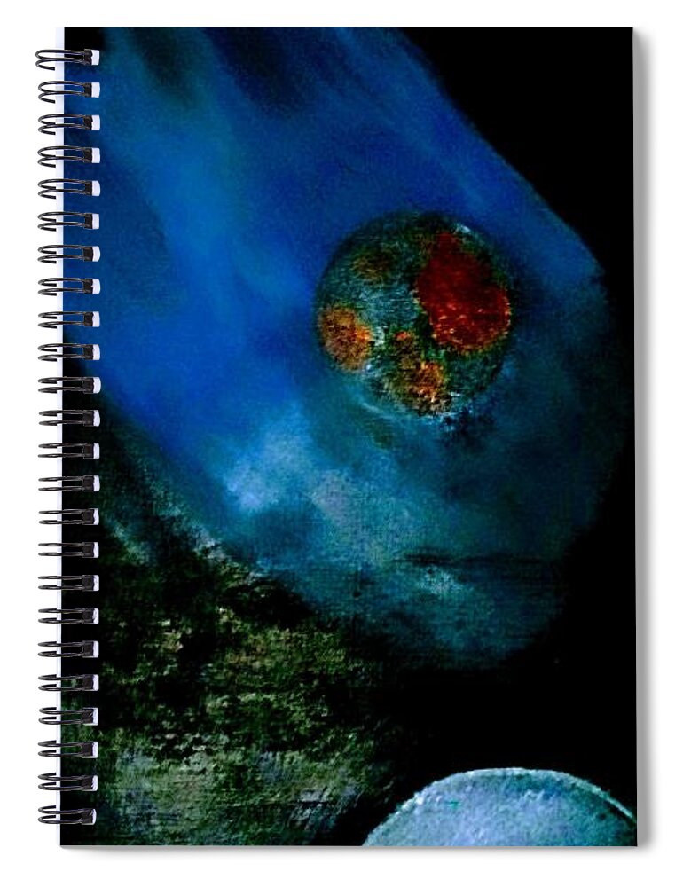 Planets Spiral Notebook featuring the painting Planets Aligned by Anna Adams