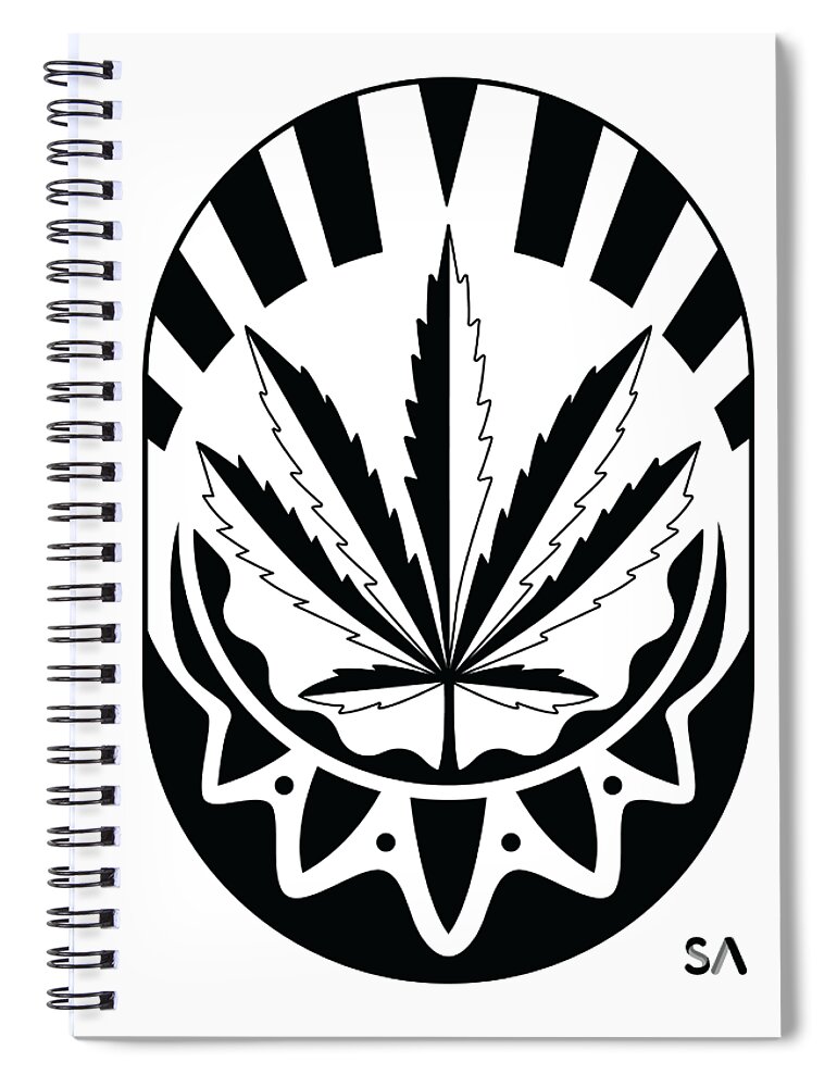 Black And White Spiral Notebook featuring the digital art Plant by Silvio Ary Cavalcante