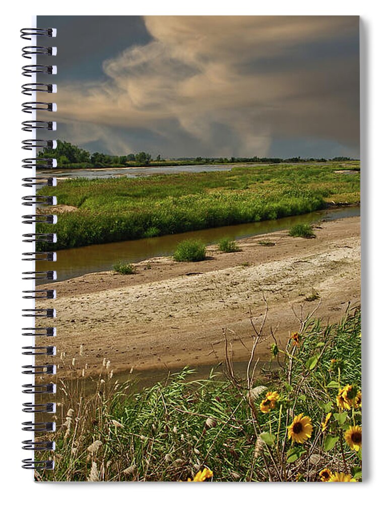 Hall County Spiral Notebook featuring the photograph Platte River, South of Alda by Jeff White