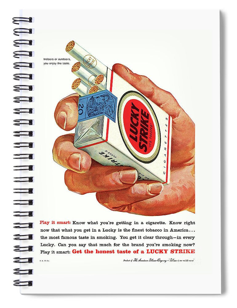Lucky Strike Spiral Notebook featuring the photograph Play It Smart by Ron Long