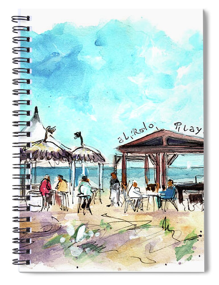 Travel Spiral Notebook featuring the painting Playa De Los Rubios 02 by Miki De Goodaboom