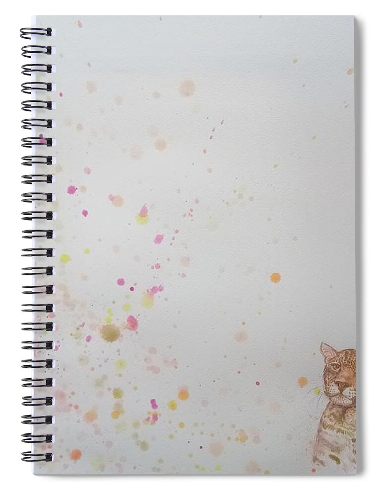 Leopard Spiral Notebook featuring the painting Playing In Abstract #7 by Sukalya Chearanantana