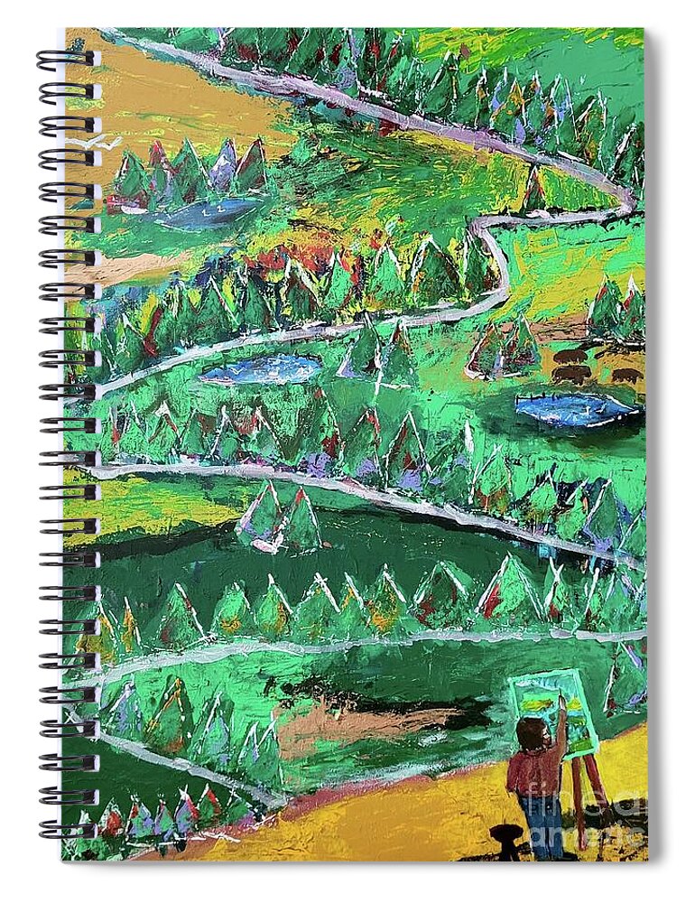  Spiral Notebook featuring the painting Plein Air Painter by Mark SanSouci