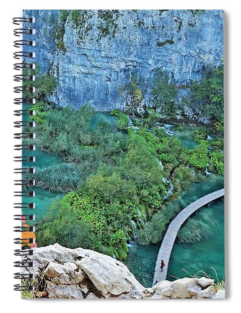 Plitvice Lakes Spiral Notebook featuring the photograph Plitvice Lakes View From Above by Yvonne Jasinski