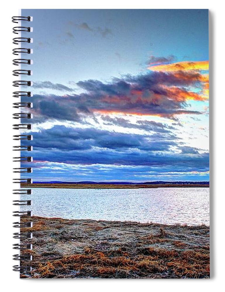  Spiral Notebook featuring the photograph Plum Island Sunset by Adam Green