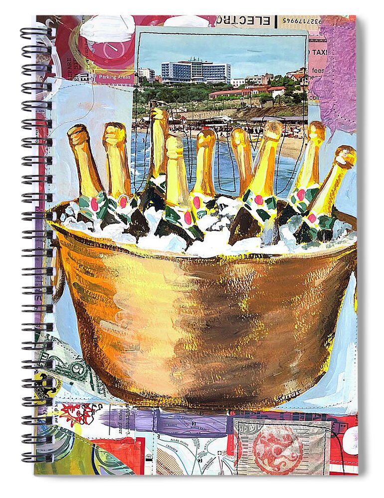 Collage Spiral Notebook featuring the painting Plunge by Tilly Strauss