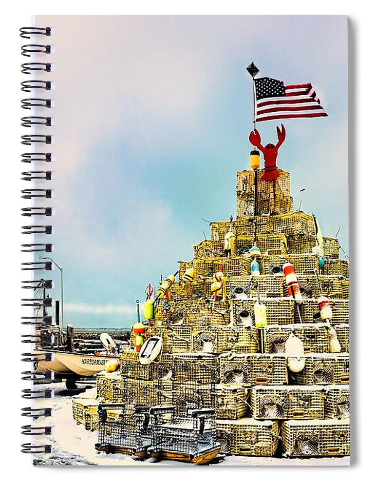 Lobster Pot Tree Spiral Notebook featuring the photograph Plymouth Lobster Pot Tree 2019 by Janice Drew