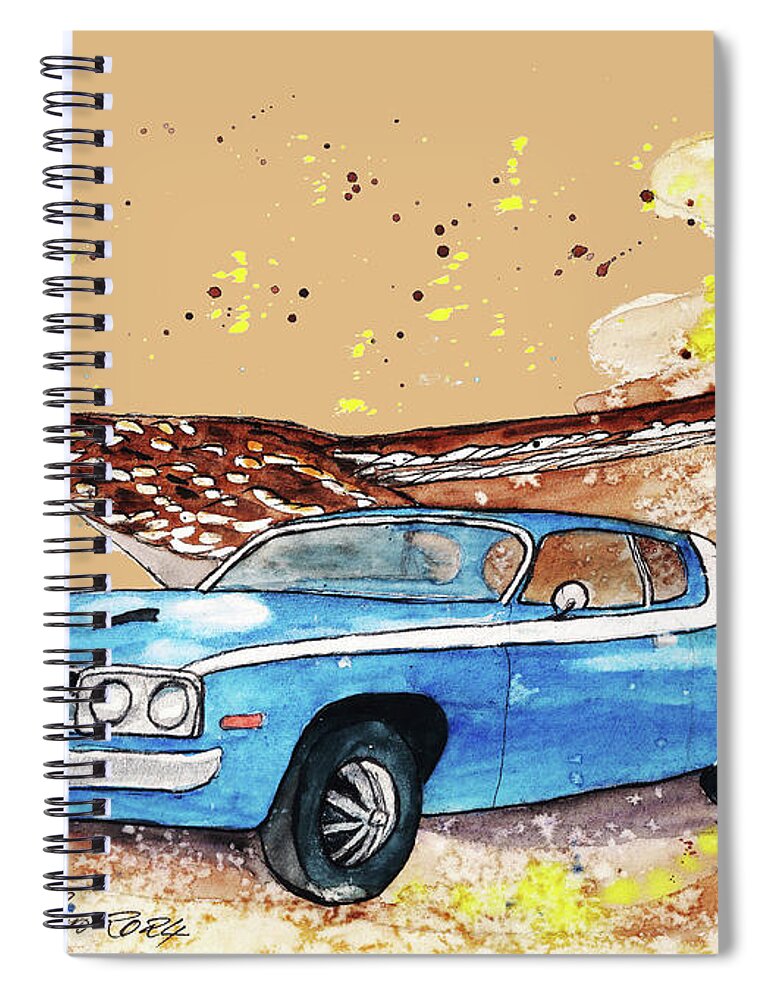 Plymouth Spiral Notebook featuring the painting Plymouth by Petra Stephens