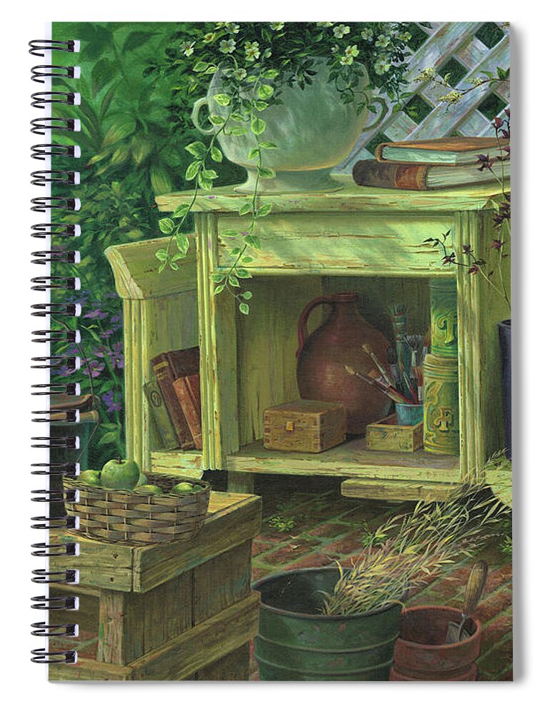 Michael Humphries Spiral Notebook featuring the painting Poetic Gardens by Michael Humphries