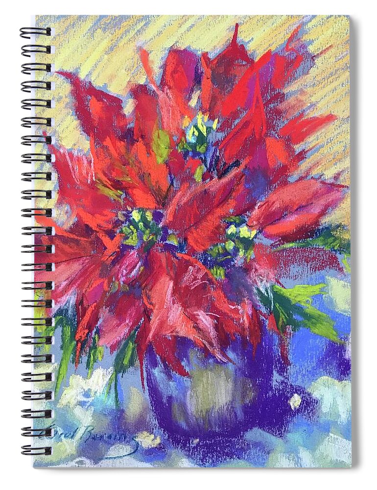 Poinsettia Spiral Notebook featuring the painting Poinsettia by Carol Berning