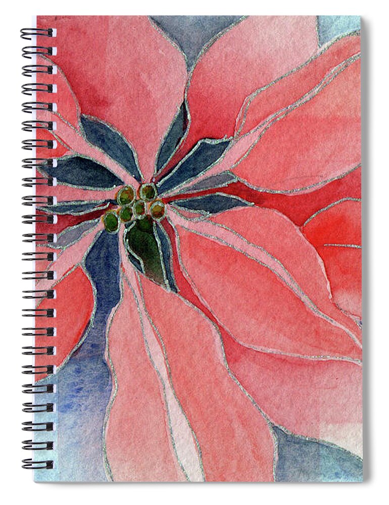 Watercolor Spiral Notebook featuring the painting Poinsettia by Catherine Bede