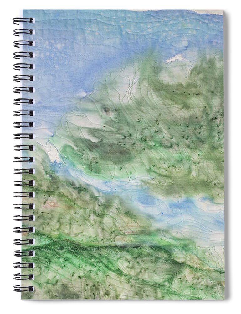 Point Bonita Headlands Fiber Art Spiral Notebook featuring the mixed media Point Bonita Headlands by Vivian Aumond