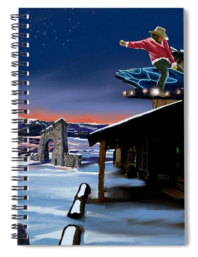 Point Spiral Notebook featuring the digital art Point's Goose Ride by Les Herman