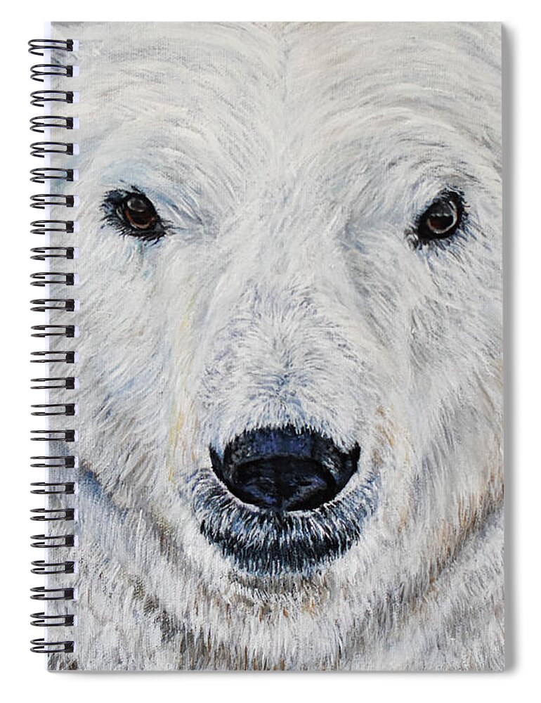 Hypercarnivores Spiral Notebook featuring the painting Polar Bear - Churchill by Marilyn McNish