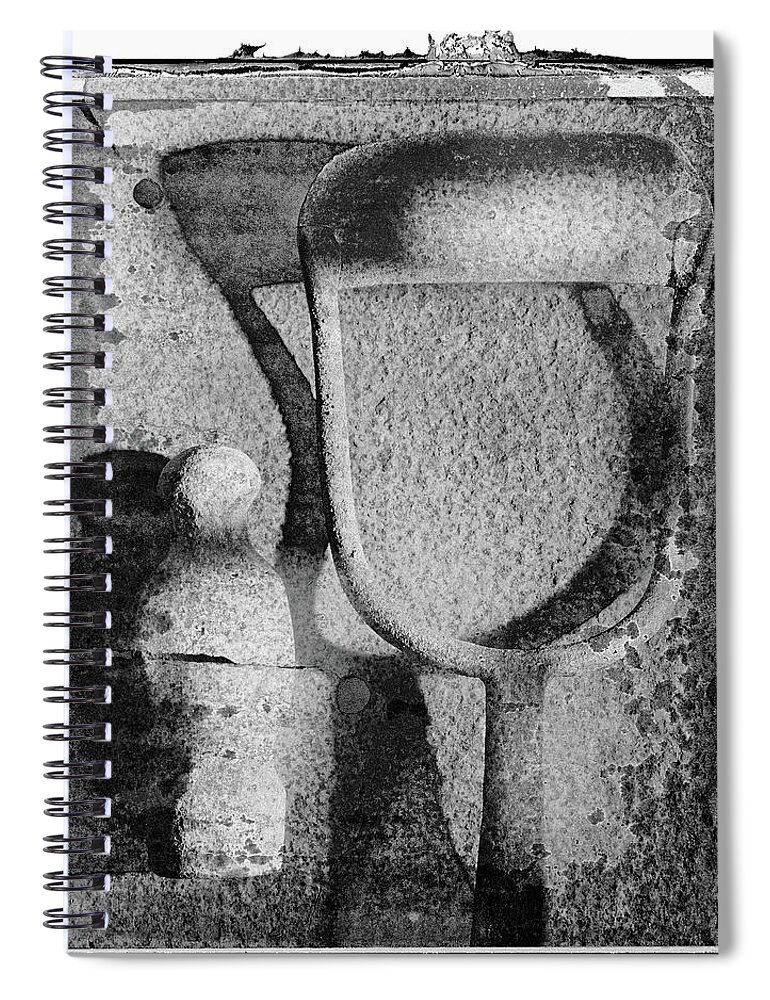 Polaroid Art Spiral Notebook featuring the photograph Polaroid Art - METAL MORPHOSING - Hoe - by Paul Williams by Paul E Williams
