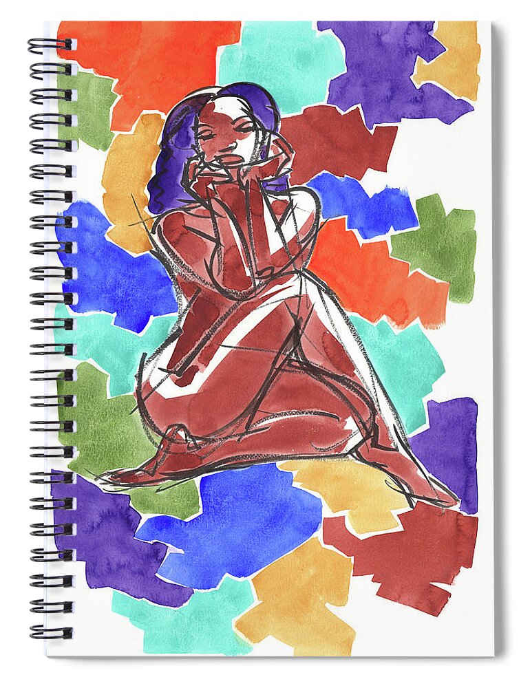 Life Drawing Spiral Notebook featuring the painting Political Map by Judith Kunzle