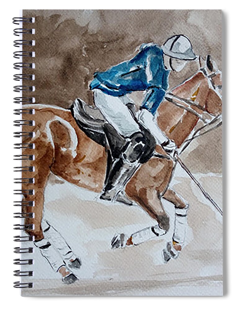 Wallpaint Spiral Notebook featuring the painting Polo 3 by Carlos Jose Barbieri