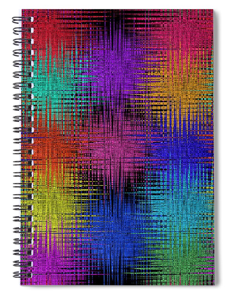 Abstract Spiral Notebook featuring the digital art Pom Poms Fireworks - Abstract by Ronald Mills