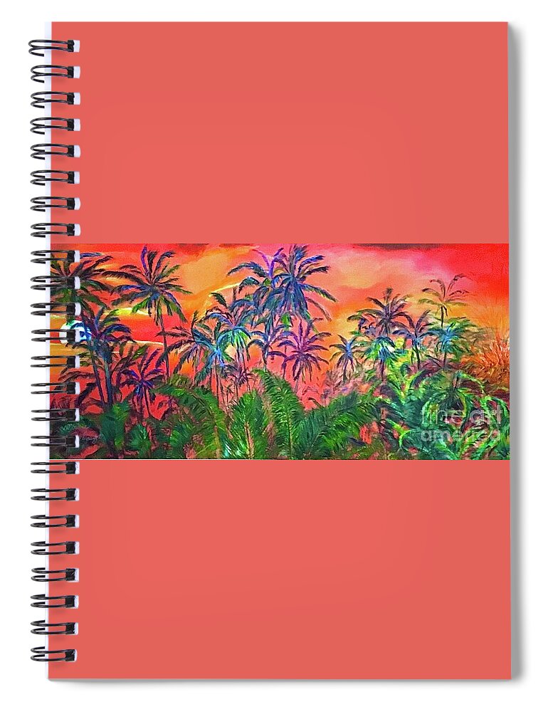 Aina Spiral Notebook featuring the painting Ahuailaau of Pomaikai Street  by Michael Silbaugh