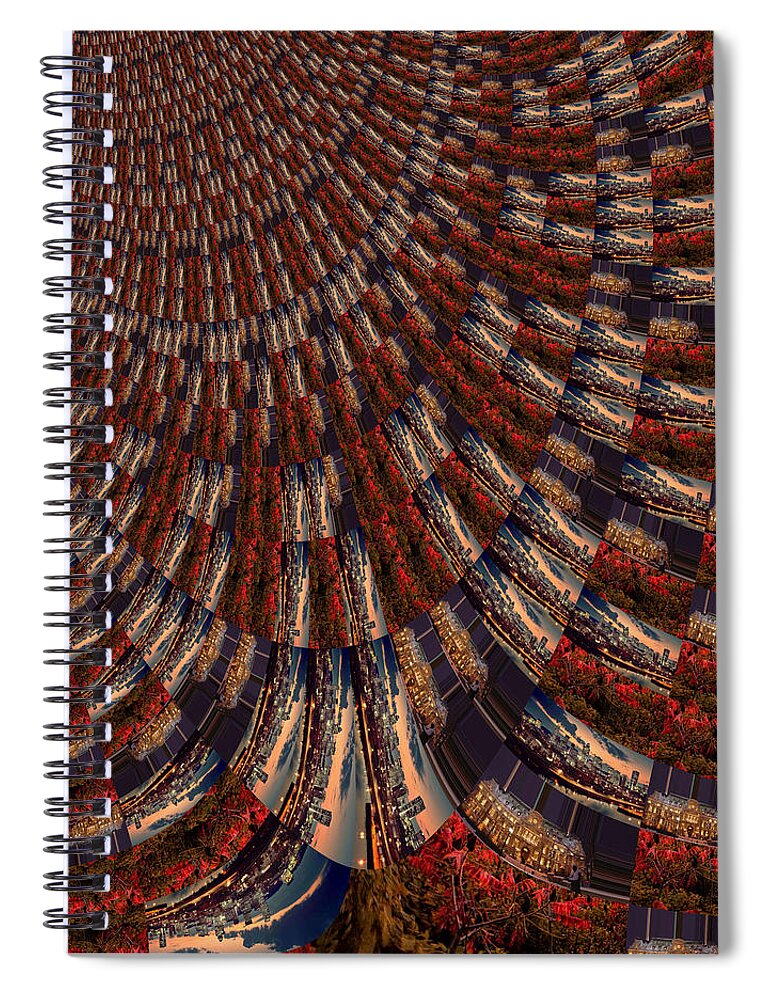 Fractal Spiral Notebook featuring the mixed media Pomegranate Montreal by Stephane Poirier