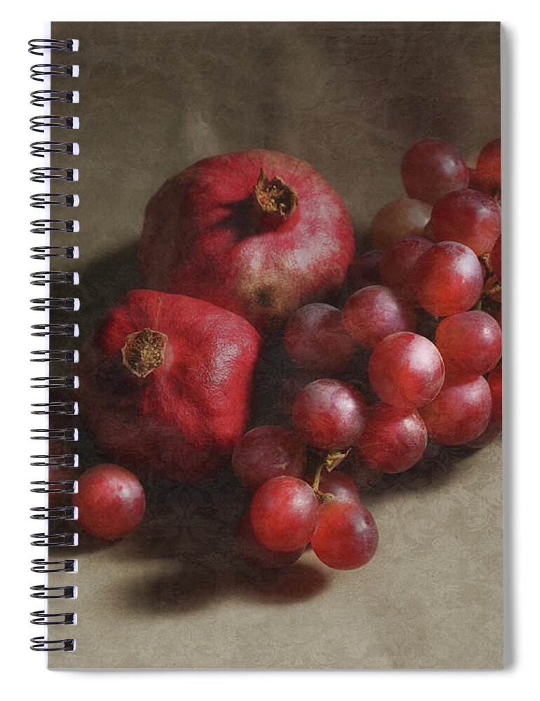 Still Life Spiral Notebook featuring the photograph Poms and Grapes by Kandy Hurley