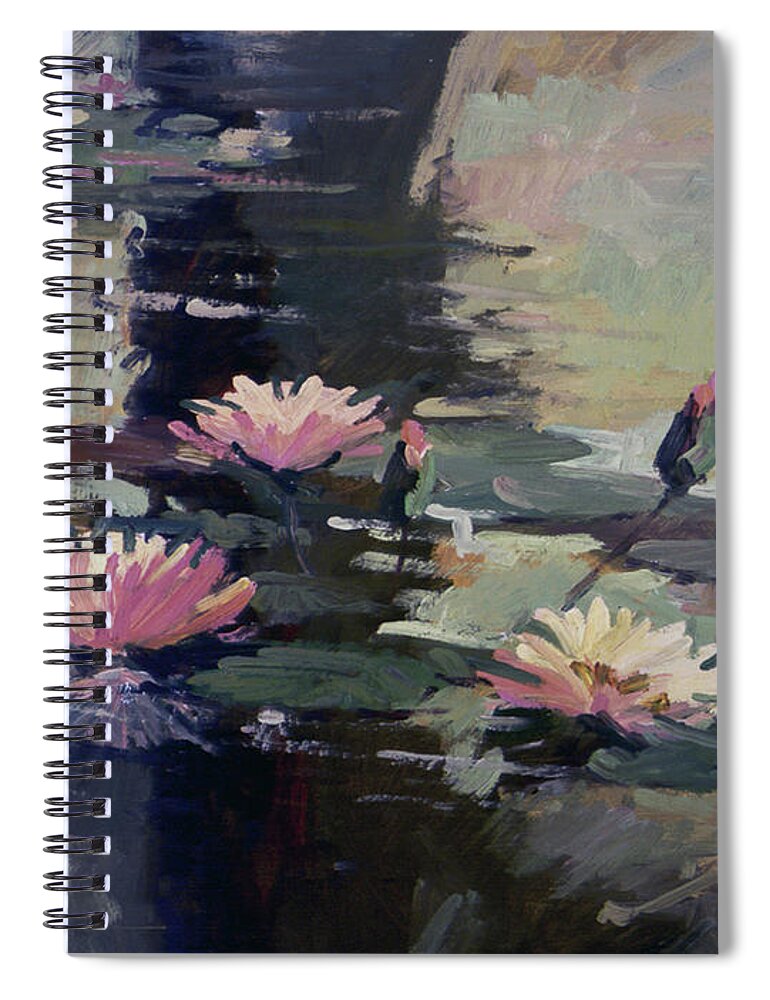 Water Lilies Spiral Notebook featuring the painting Pond Lilies by Betty Jean Billups