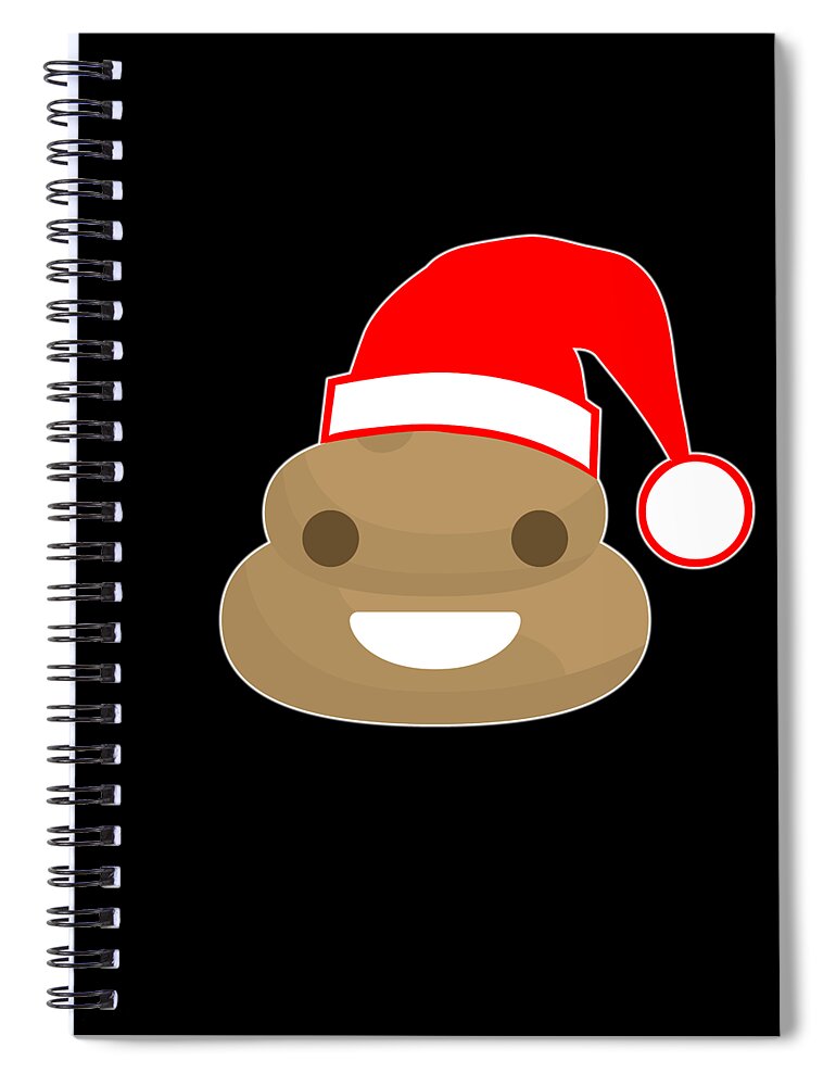 Christmas 2023 Spiral Notebook featuring the digital art Poop Emoji Santa by Flippin Sweet Gear