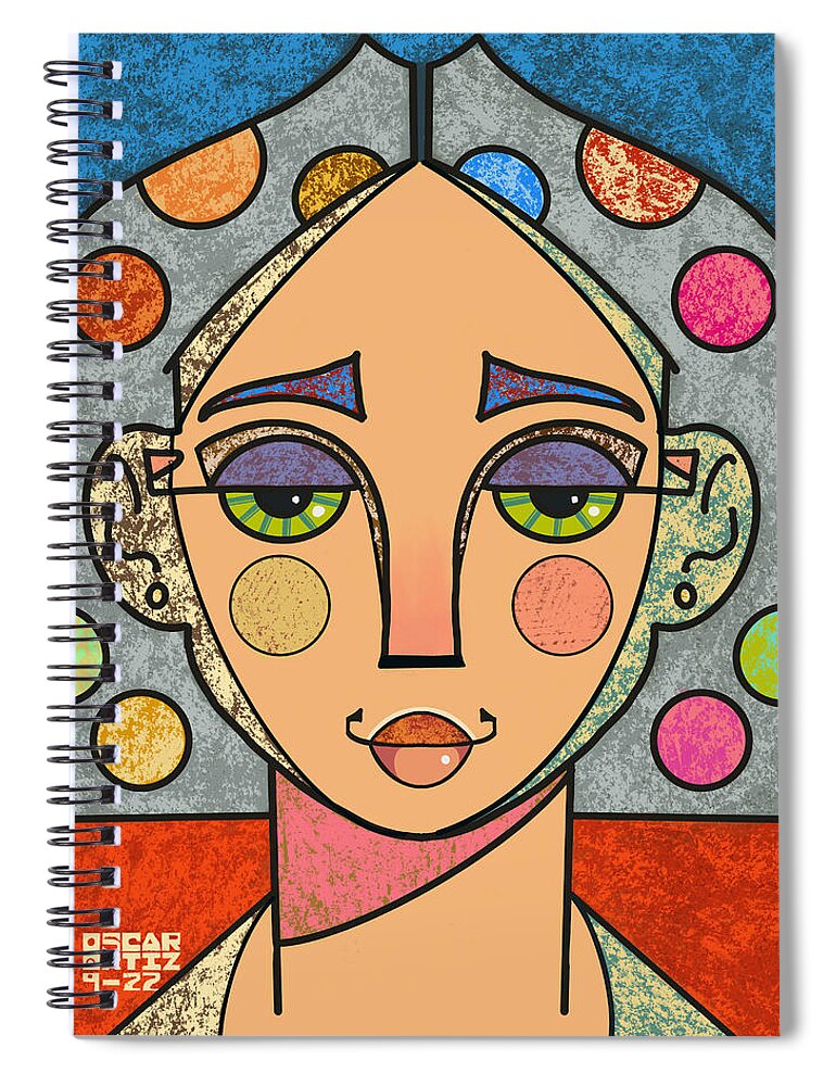 Pop Spiral Notebook featuring the painting pOp by Oscar Ortiz