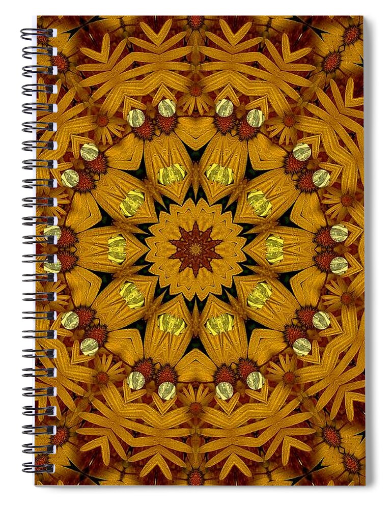 Flowers Spiral Notebook featuring the mixed media Popart Flowers by Pepita Selles
