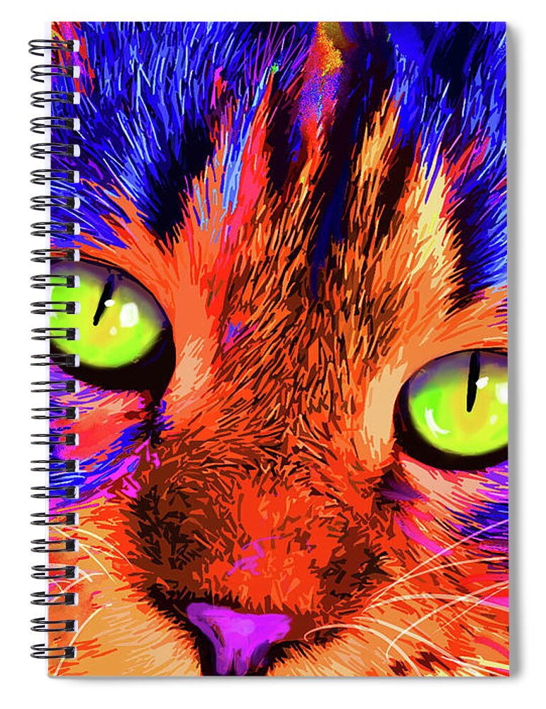 Dizzycats Spiral Notebook featuring the painting pOpCat Sterling by DC Langer