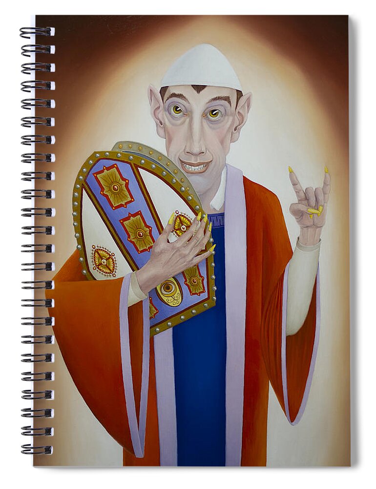 Pope Spiral Notebook featuring the painting Pope Apepio by Hone Williams
