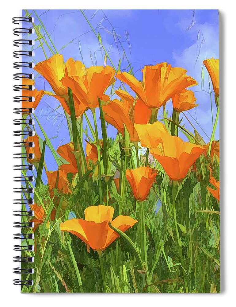 Poppy Art Spiral Notebook featuring the digital art Poppy Art by Patrick Witz