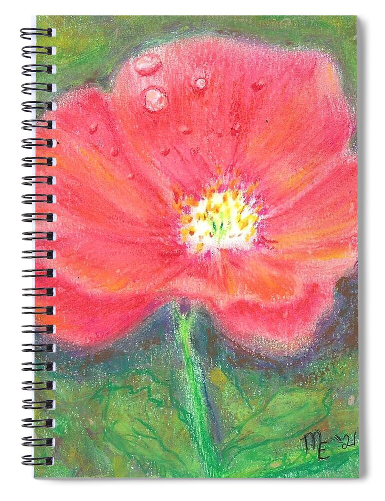 Poppy Spiral Notebook featuring the painting Poppy by Monica Resinger