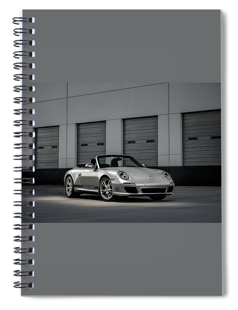 Porsche Spiral Notebook featuring the digital art Porsche 997-911 Carrera Cabriolet by Douglas Pittman