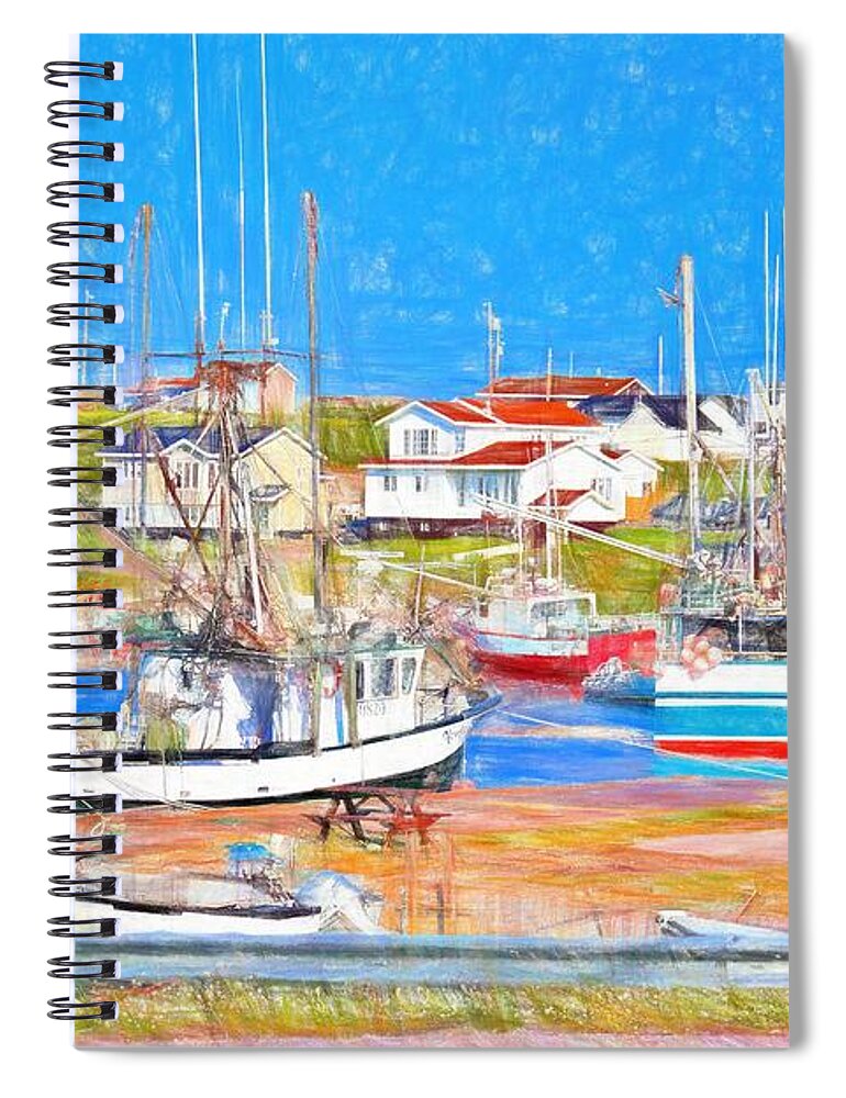 Port Au Choix Spiral Notebook featuring the photograph Port au Choix harbor Newfoundland by Tatiana Travelways