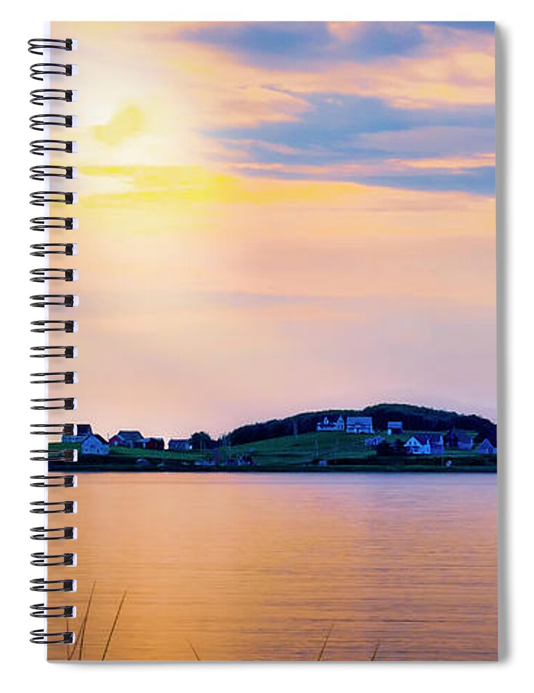 Northumberland Strait Spiral Notebook featuring the digital art Port Hood Island Near Sunset by Ken Morris